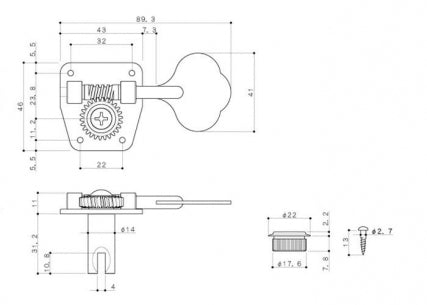 Gotoh GB2 Nickel 4L Set Machine Heads