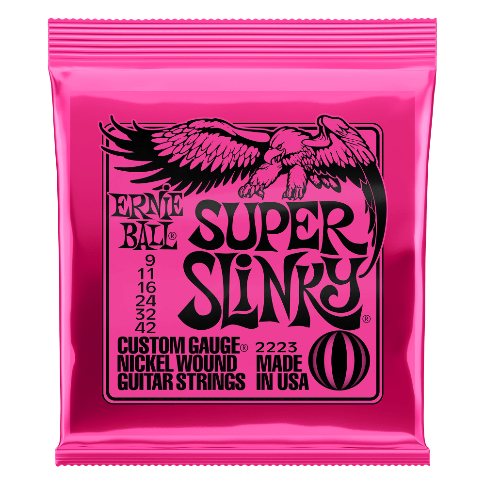 Ernie Ball Nickel Wound Electric Guitar Strings P02223 Super Slinky (9-42)