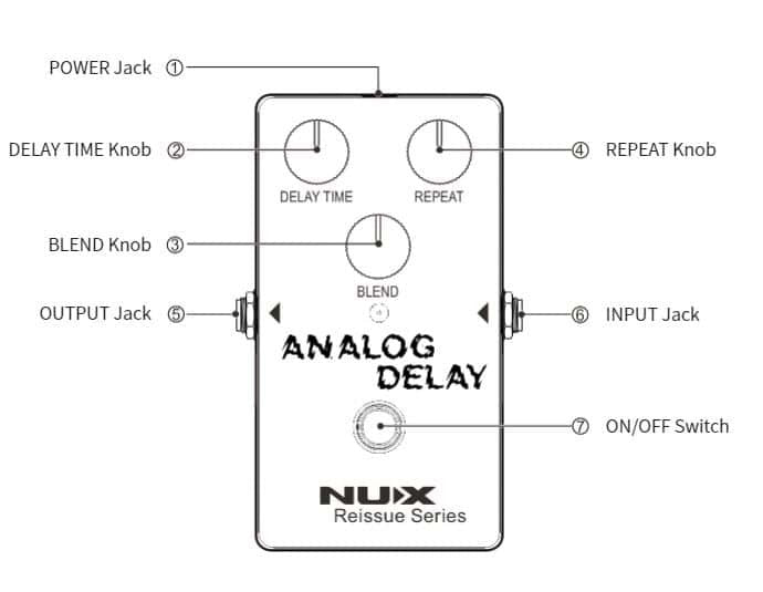 NUX NXANDELAY Reissue Series Analog Delay Effects Pedal