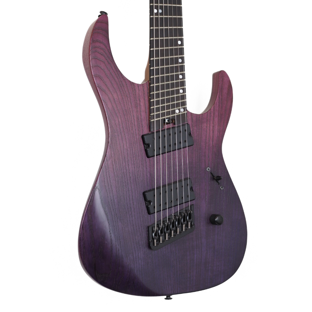 Hall of Fame: Legator Ninja 7-String Electric Guitar in Open-Pore Purple Burst