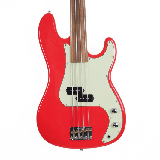 Hall of Fame: 2019 J&D Luthiers JD-PB63F Precision-Style Fretless Bass Guitar in Gloss Red