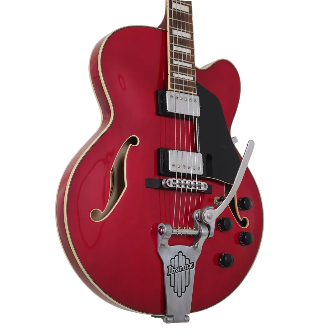 Hall of Fame: 2014 Ibanez AFS75T Artcore Hollow Body Electric Guitar in Transparent Red