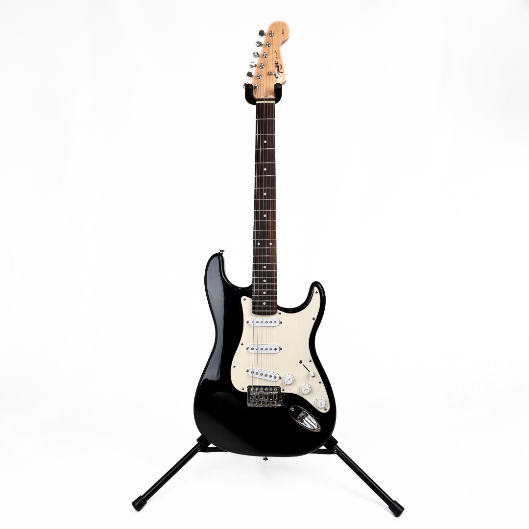 Hall of Fame: Squier Affinity Series Strat Electric Guitar in Black