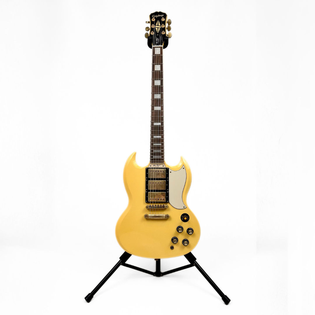 Hall of Fame: 2010 Epiphone SG '61 Reissue Les Paul Custom Electric Guitar in Ivory