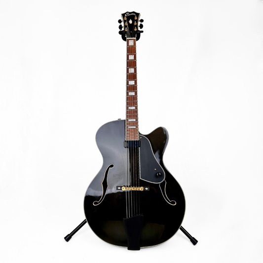 Hall of Fame: Electra Jazzbox Hollowbody Electric Guitar in Transparent Charcoal Burst