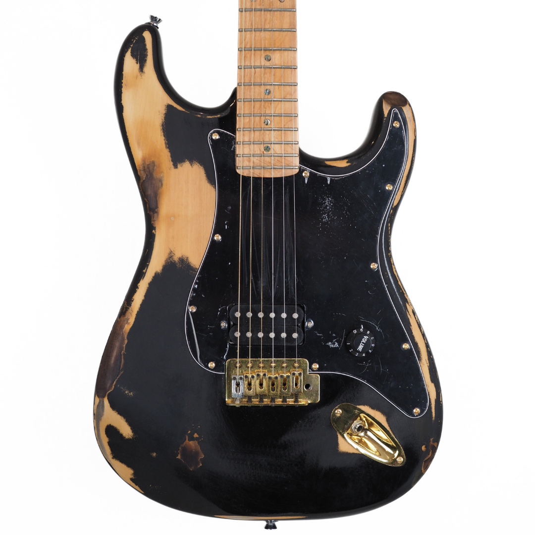 Hall of Fame: 1991 Fernandes Unique Series Electric Guitar in Black Heavy Relic-Wear Finish
