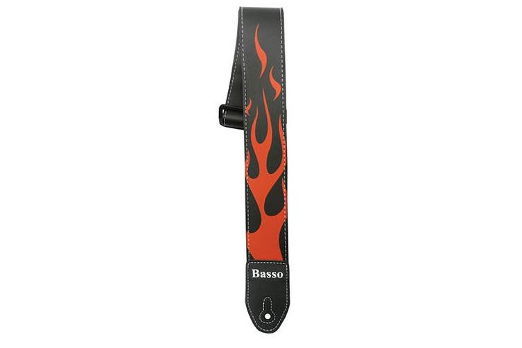 Basso Synthetic Flames SF11 Vegan Leather Guitar Strap