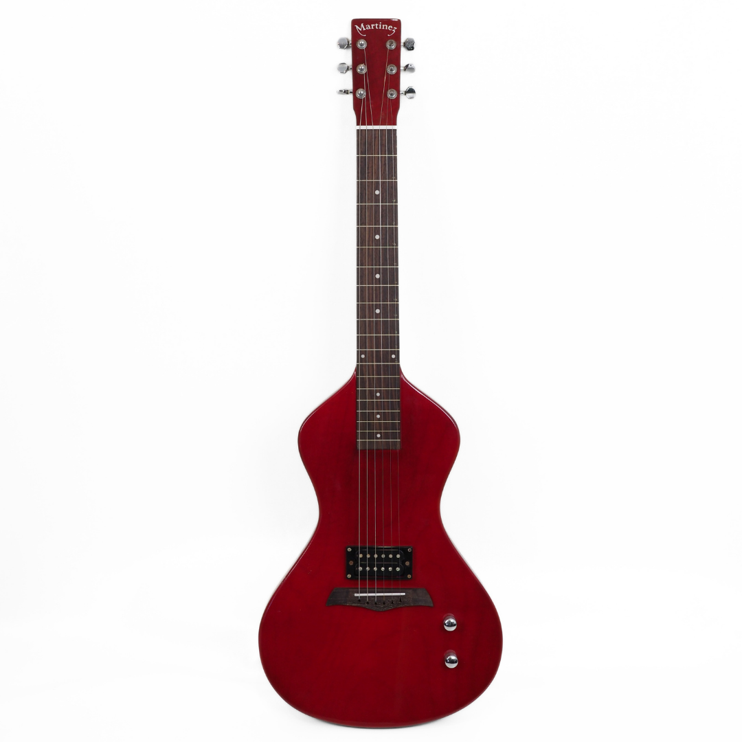 Martinez 6-String Electric Lap Steel/Slide Guitar in Transparent Red Gloss