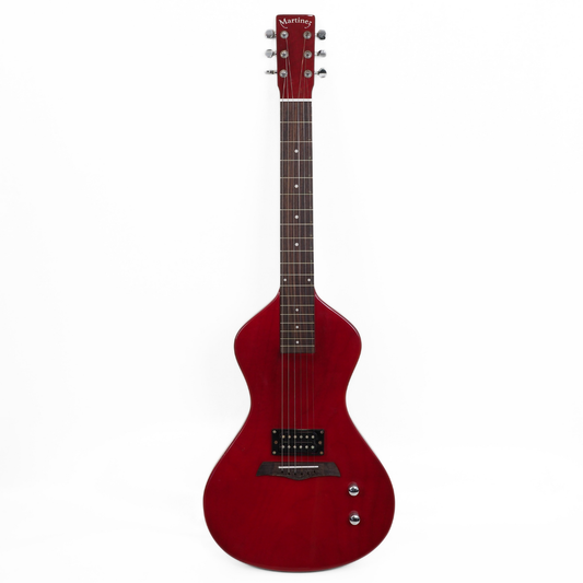 Martinez 6-String Electric Lap Steel/Slide Guitar in Transparent Red Gloss