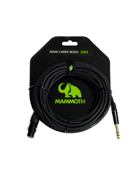 Mammoth Mam Lines M30J 30ft XLR to TRS Jack Microphone Cable