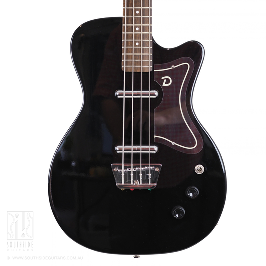 Danelectro '56 Single Cut Short Scale Electric Bass Guitar in Black Gloss