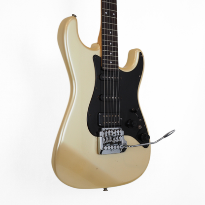 1980s Fender Contemporary MIJ Stratocaster Electric Guitar in Aged Pearl White Finish