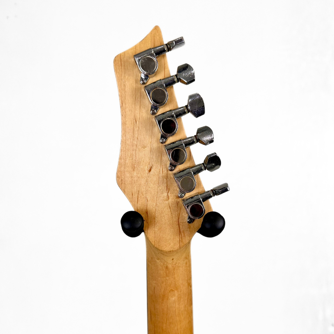 Ashton Stratocaster-Style Electric Guitar with In-Built Tuner in Gloss Black