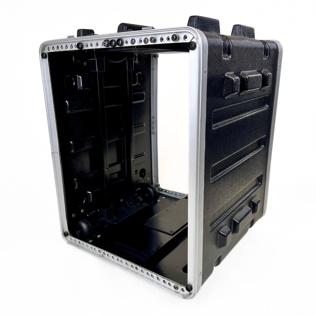 Unbranded U10 10RU Rack Mount Flight Case with Removable Lids and Wheels