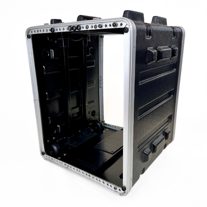 Unbranded U10 10RU Rack Mount Flight Case with Removable Lids and Wheels