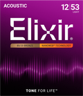 Elixir Nanoweb 80/20 Bronze Acoustic Guitar Strings E11052 Light (12-53)