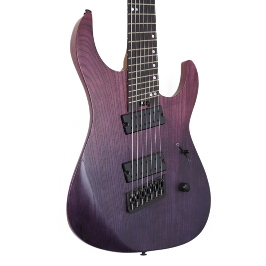 Legator Ninja 7-String Electric Guitar in Open-Pore Purple Burst