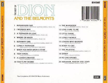 Dion & The Belmonts – The Best of Dion and the Belmonts (CD, Compilation, Stereo)