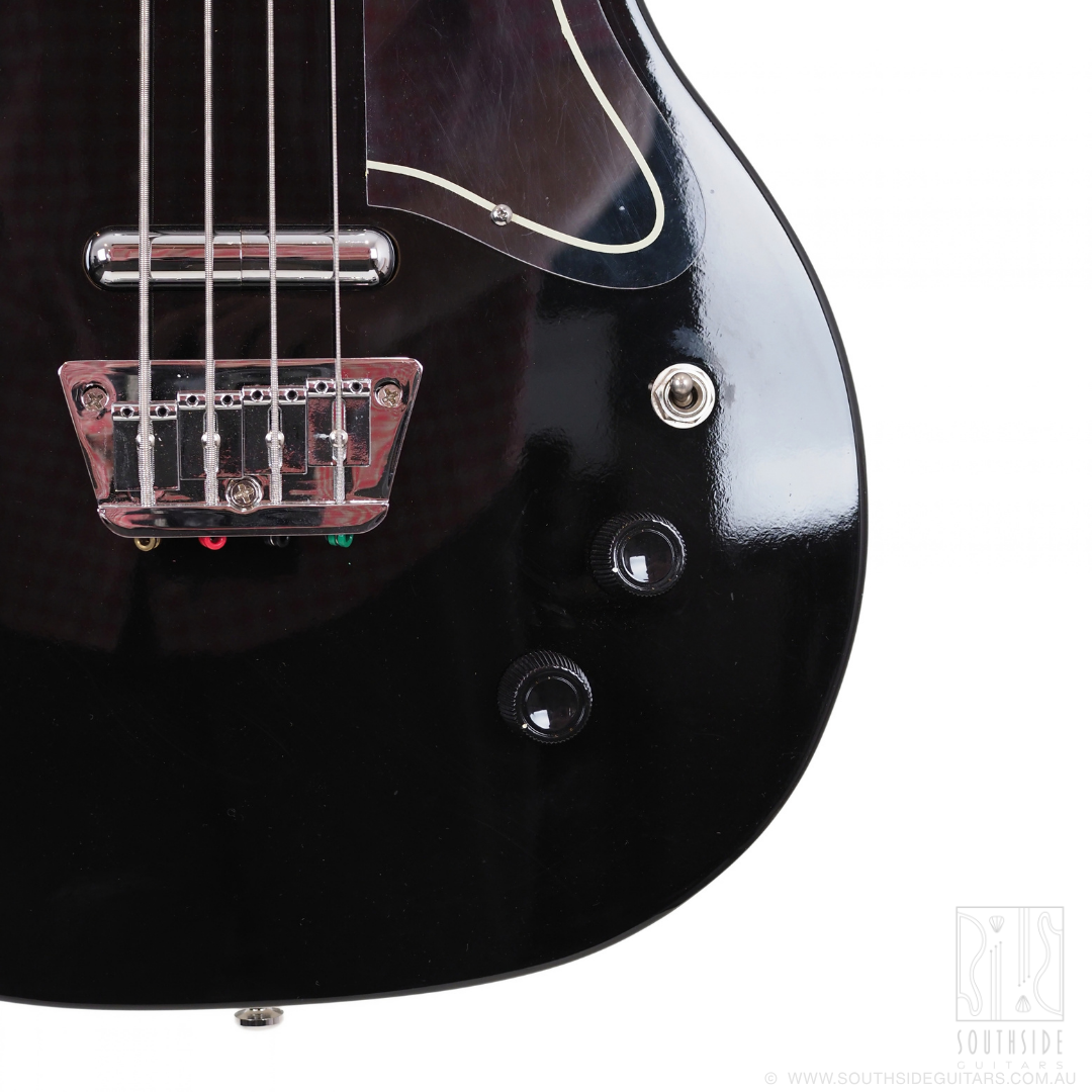 Danelectro '56 Single Cut Short Scale Electric Bass Guitar in Black Gloss