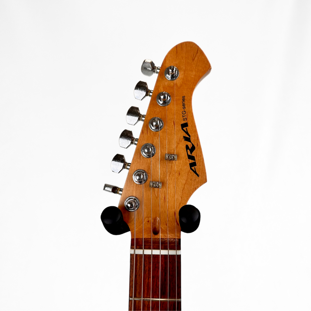 Aria STG Series Stratocaster-Style Electric Guitar in Black