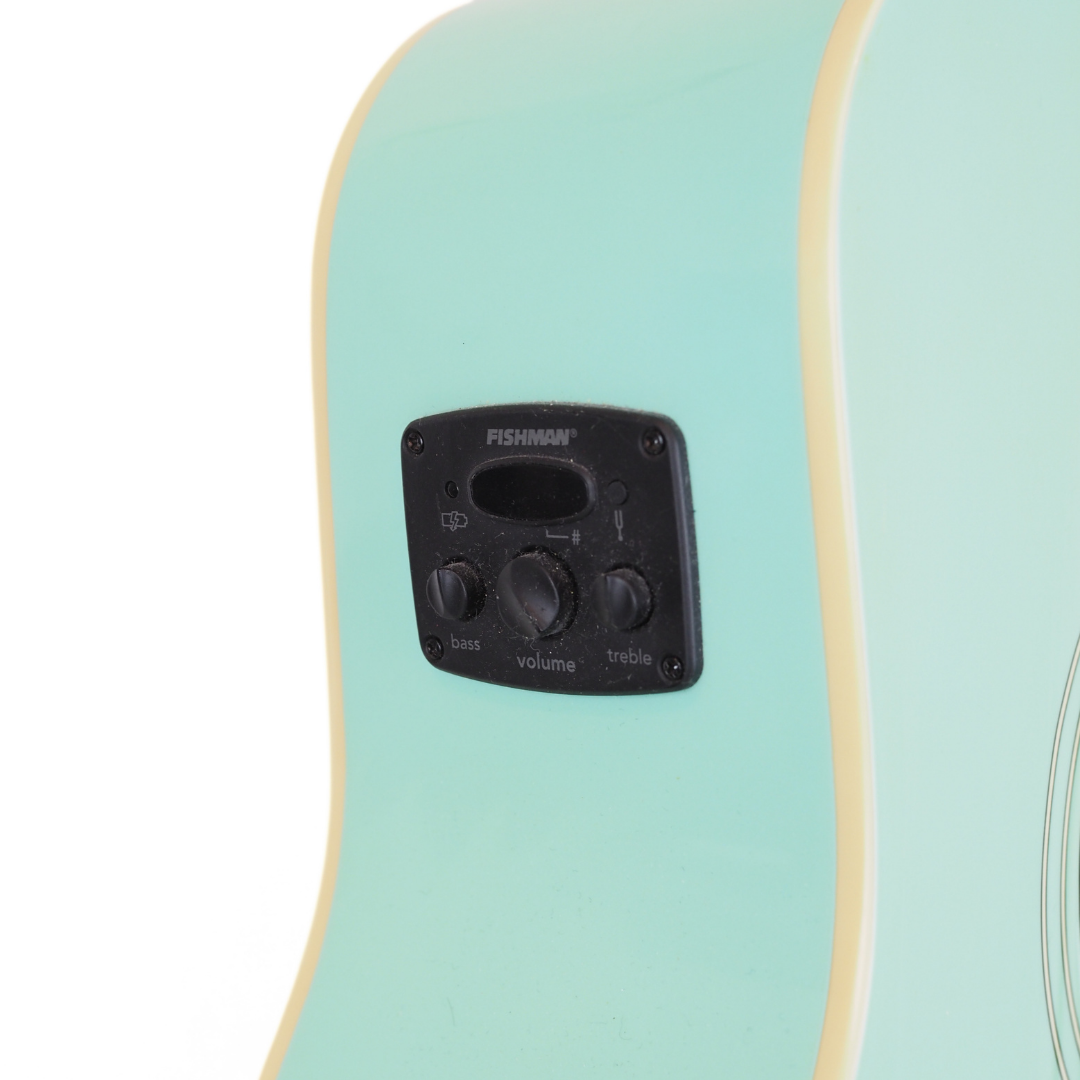 2018 Fender Malibu Parlour-Sized Acoustic Electric Guitar in Aqua Splash