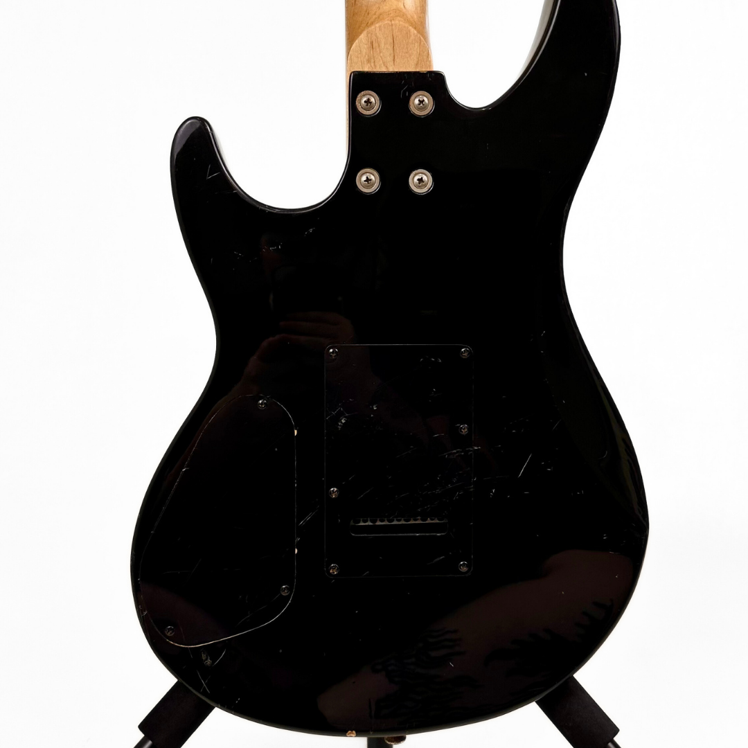Ashton Stratocaster-Style Electric Guitar with In-Built Tuner in Gloss Black