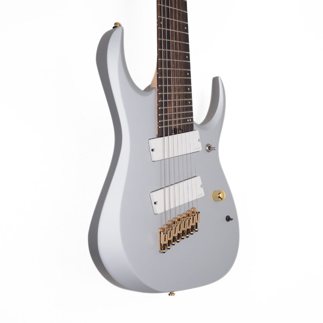 2025 Ibanez RGDMS8 8-String Multi-Scale Electric Guitar in Satin Silver