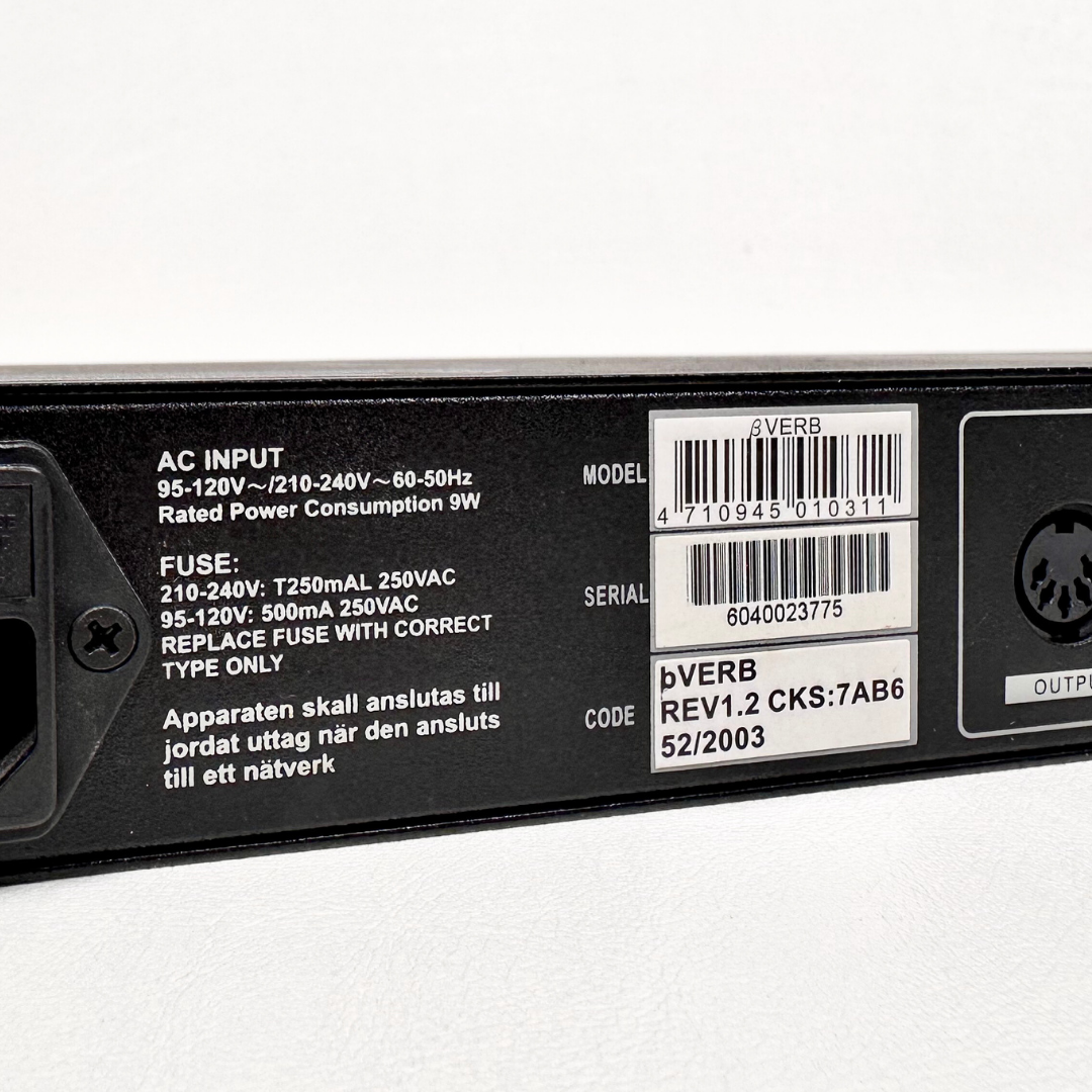 Alto Professional B-Verb Multi-Effects Rack Mounted Unit