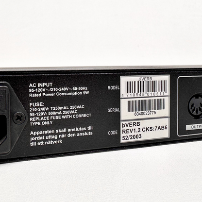 Alto Professional B-Verb Multi-Effects Rack Mounted Unit