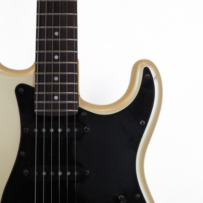 1980s Fender Contemporary MIJ Stratocaster Electric Guitar in Aged Pearl White Finish