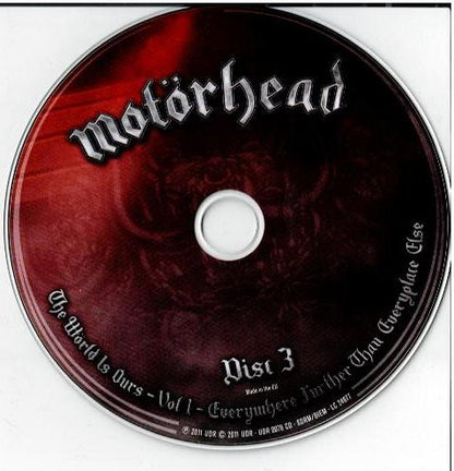Motörhead – The Wörld Is Ours - Vol 1 (Everywhere Further Than Everyplace Else) (	 DVD, DVD-Video, Multichannel, NTSC 2 x CD, Album All Media, Digipak, O-Card)