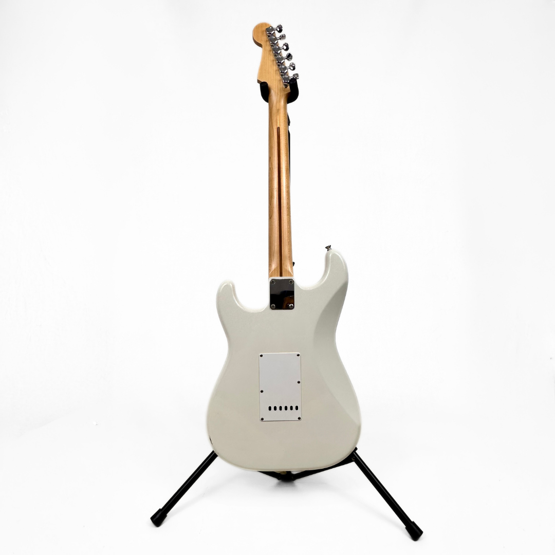 Early 90s Squier by Fender MIJ Stratocaster Electric Guitar in Vintage White Gloss