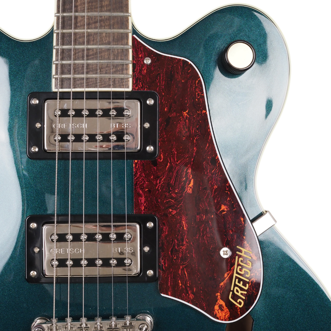 2025 Gretsch G2622/MDSPH Semi-Hollow Electric Guitar in Metallic Teal Sparkle