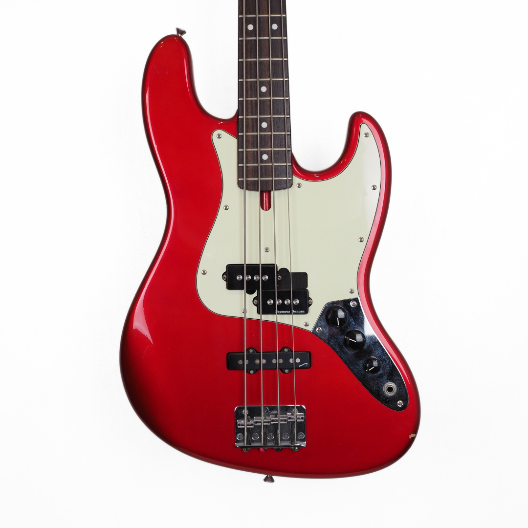 Vintage Moon JB-240 Precision/Jazz Bass Guitar in Metallic Red with Seymour Duncan Pickups