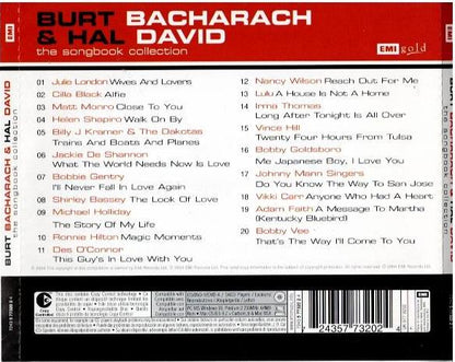 Burt Bacharach & Hal David – The Songbook Collection (CD, Compilation, Copy Protected)