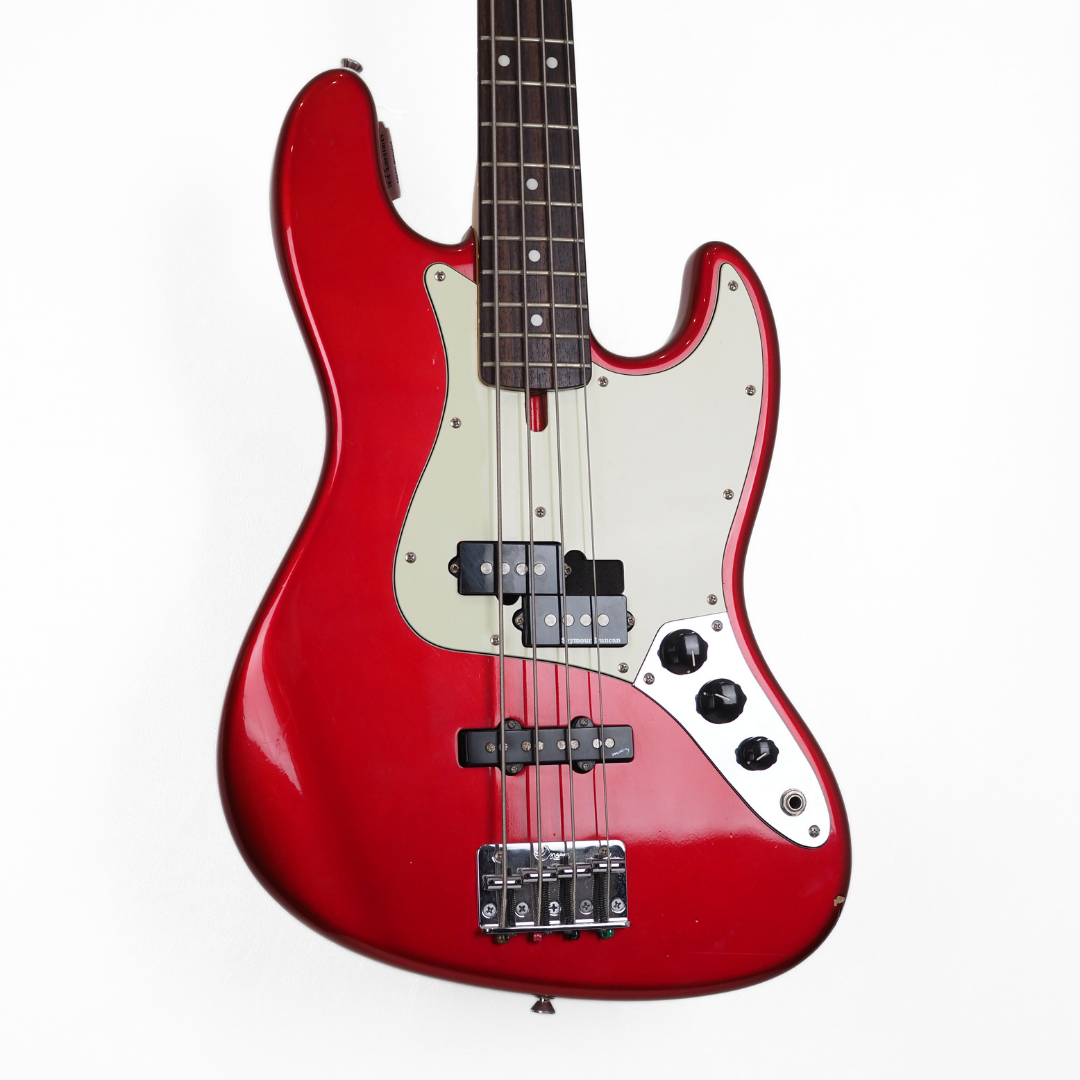 Vintage Moon JB-240 Precision/Jazz Bass Guitar in Metallic Red with Seymour Duncan Pickups