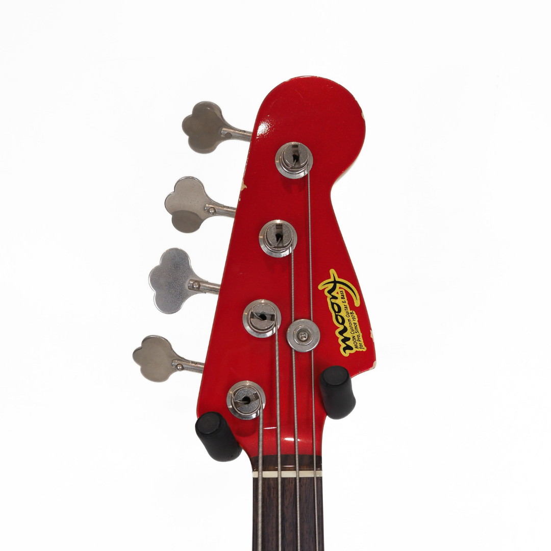 Vintage Moon JB-240 Precision/Jazz Bass Guitar in Metallic Red with Seymour Duncan Pickups