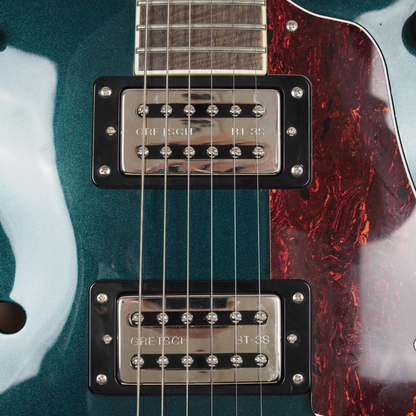 2025 Gretsch G2622/MDSPH Semi-Hollow Electric Guitar in Metallic Teal Sparkle