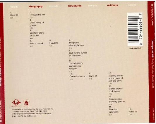 Andy Partridge / Harold Budd – Through The Hill (CD, Album)