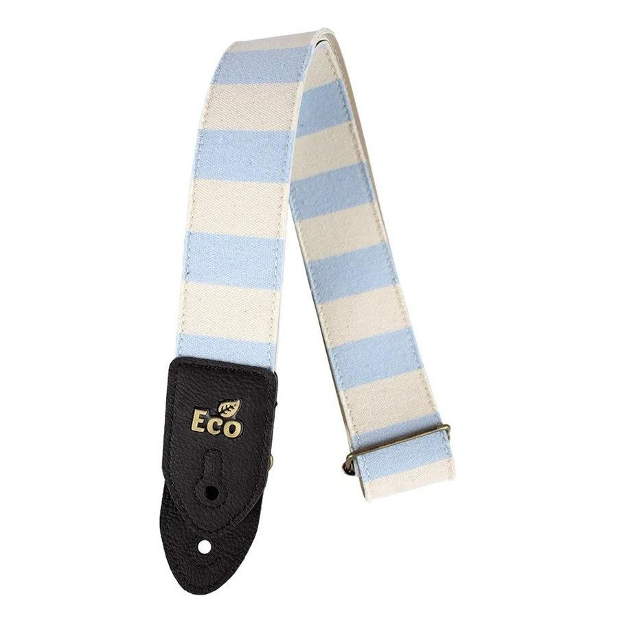 EcoStrap ECO 13 Light 100% Recyled Cotton Blue/White Stripes Guitar Strap