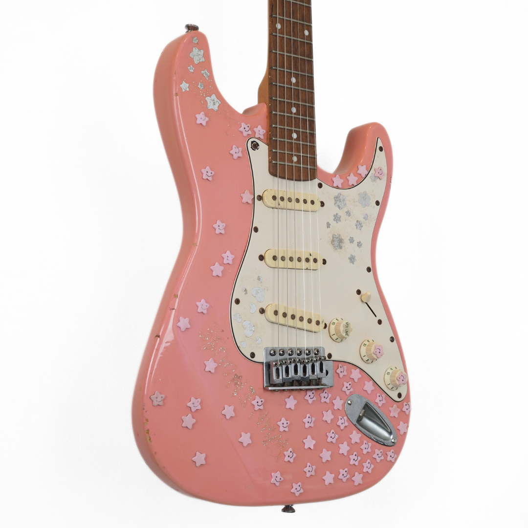 Bridgecraft Stratocaster-Style SSS Electric Guitar in Pink