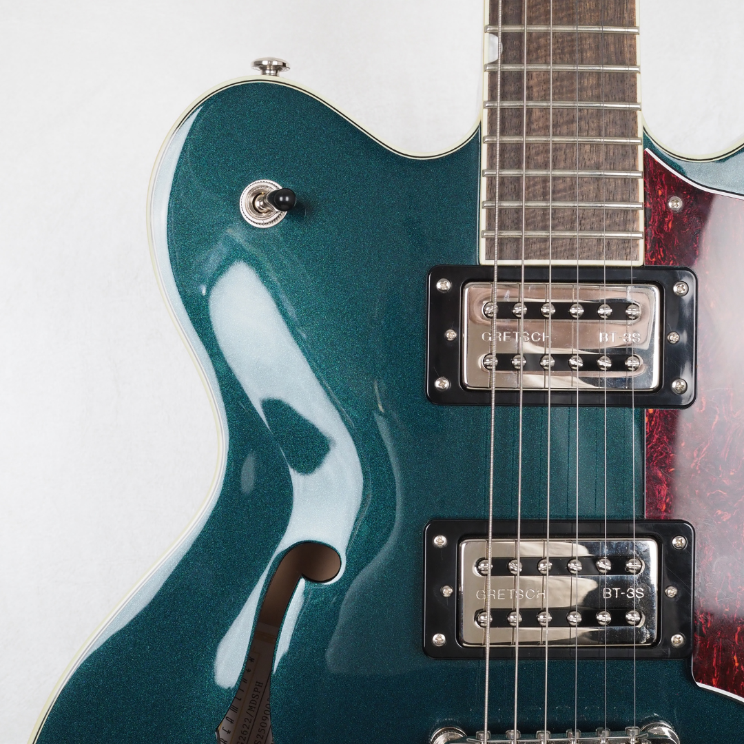 2025 Gretsch G2622/MDSPH Semi-Hollow Electric Guitar in Metallic Teal Sparkle