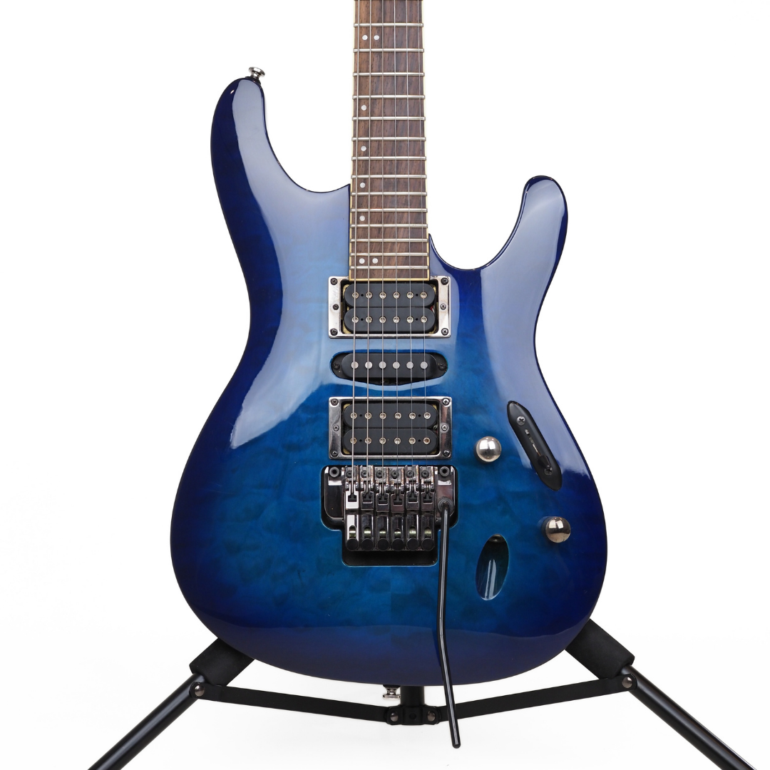 2016 Ibanez S Series S670QM Electric Guitar in Transparent Blue Burst