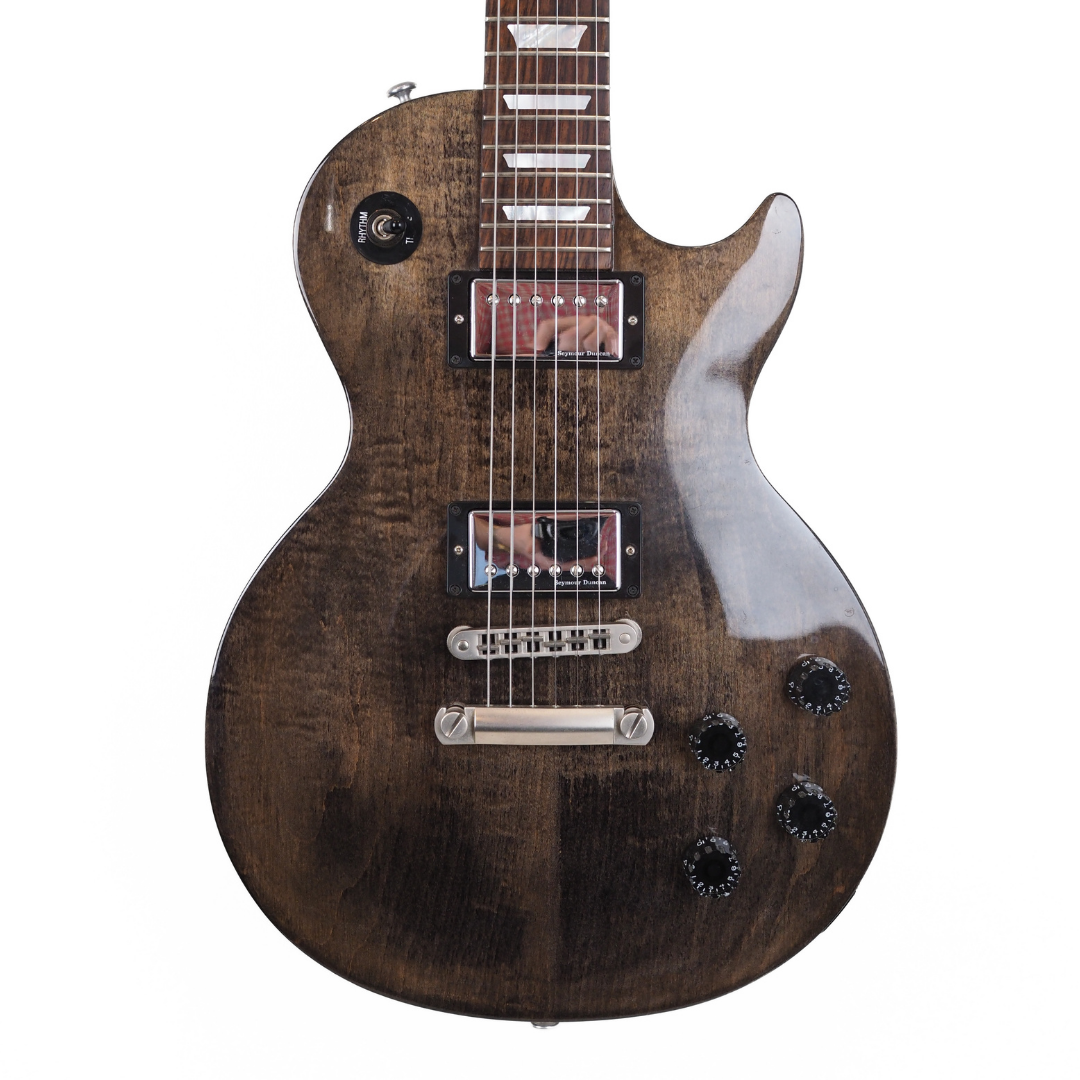 2015 Gibson LPM Les Paul 100 Electric Guitar in Translucent Ebony (with Upgrades)