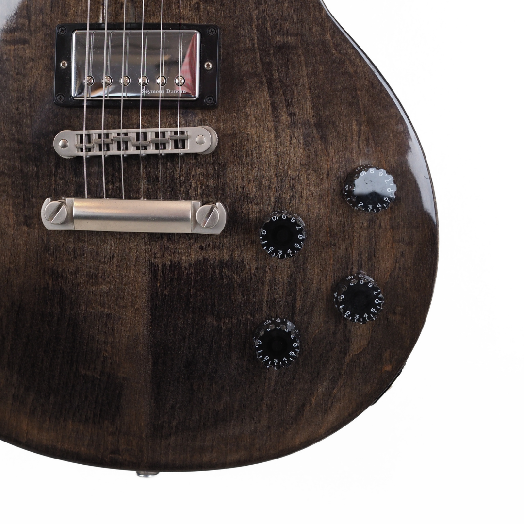 2015 Gibson LPM Les Paul 100 Electric Guitar in Translucent Ebony (with Upgrades)
