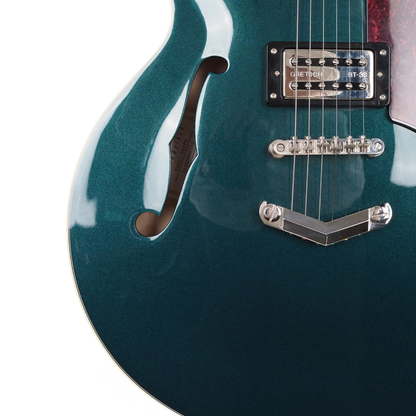 2025 Gretsch G2622/MDSPH Semi-Hollow Electric Guitar in Metallic Teal Sparkle