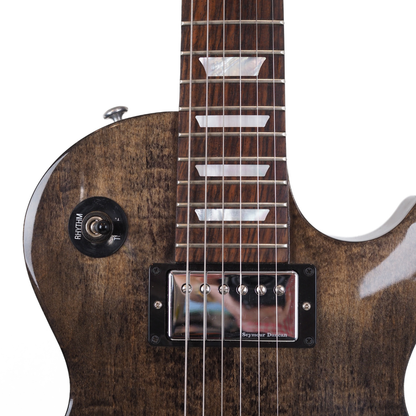 2015 Gibson LPM Les Paul 100 Electric Guitar in Translucent Ebony (with Upgrades)