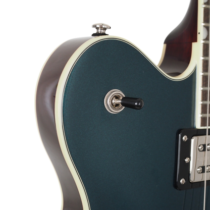 2025 Gretsch G2622/MDSPH Semi-Hollow Electric Guitar in Metallic Teal Sparkle