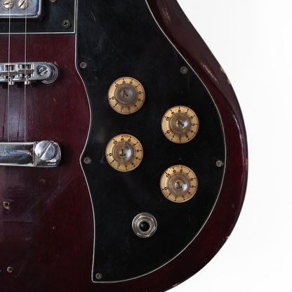 1970s Amena Model 1828 SG-style MIJ Electric Guitar in Wine Red