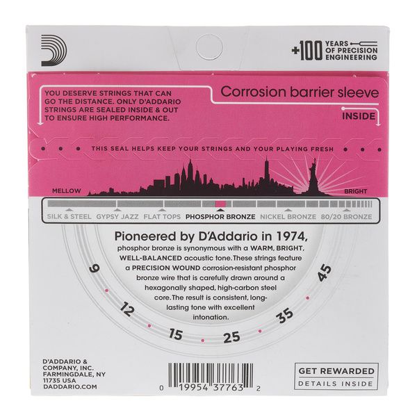 D'Addario EJ23 Phosphor Bronze Super-Light 9-45 Acoustic Guitar Strings